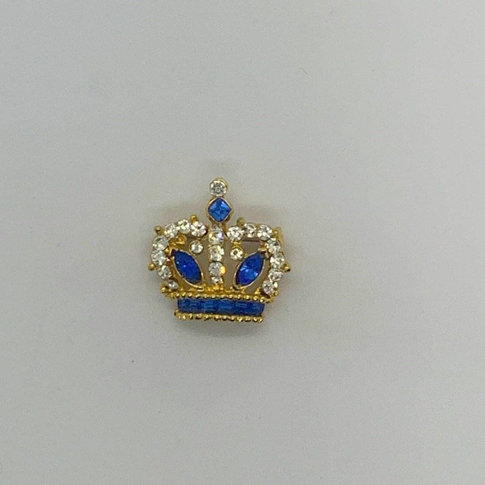 Vintage costume jewelry crown pin